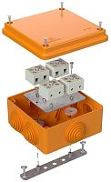 Коробка огнестойкая Промрукав 100x100x50мм под винт 8x2,5мм IP55 оранжевый картинка