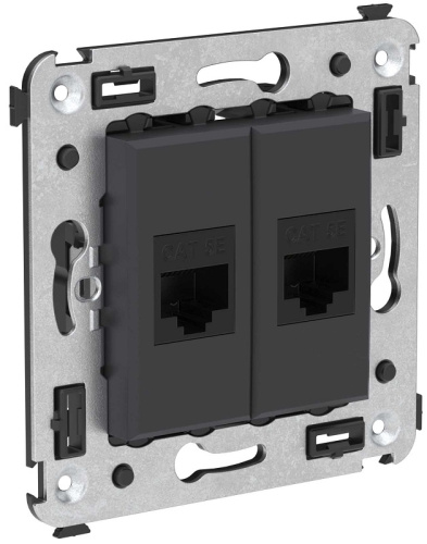 Розетка компьютерная без рамки DKC Avanti 2-м. RJ45+RJ45 5е черный матовый, DKC, купить, цена, доставка, безопасность Розетка компьютерная без рамки DKC Avanti 2-м. RJ45+RJ45 5е черный матовый DKC — купить по цене от 1 272 ₽ | ПрофБезопасность