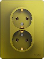 Розетка с заземлением Systeme Electric Glossa 1-м. 2 мод. фисташковый