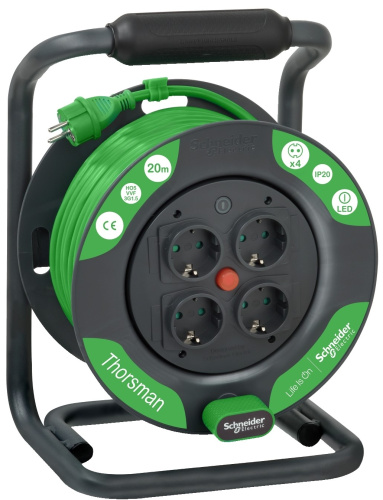 Удлинитель на катушке с заземлением Schneider Electric Thorsman 4х20м 16А 3500Вт IP20, Schneider Electric, купить, цена, доставка, безопасность Удлинитель на катушке с заземлением Schneider Electric Thorsman 4х20м 16А 3500Вт IP20 Schneider Electric — купить по цене от 7 590 ₽ | ПрофБезопасность