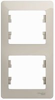 Рамка вертикальная Systeme Electric Glossa 2-м. молочный