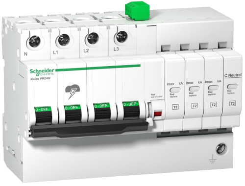 Ограничитель импульсных напряжений УЗИП Schneider Electric Acti9 iQuick 4п L-N-PE классII 40кА с NFC Schneider Electric — купить по цене от 20&nbsp;640 ₽ | ПрофБезопасность