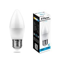 Лампа светодиодная Feron LB-97 C37 Свеча Е27 220В 7Вт 600Лм 6400К 37х100мм Feron — купить по цене от 100 ₽ | ПрофБезопасность