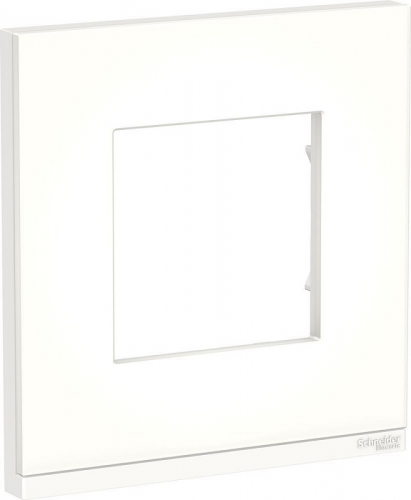Рамка горизонтальная Schneider Electric Unica Studio Pure 1-м. стекло матовое стекло/белый картинка