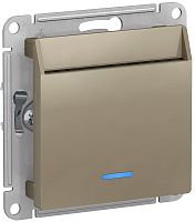 Выключатель карточный с подсветкой без рамки Systeme Electric AtlasDesign 1-кл. шампань