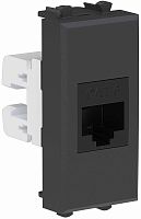 Розетка компьютерная модульная DKC Avanti 1-м. 1 мод. RJ45 6е черный матовый