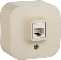 Розетка компьютерная накладная Legrand Quteo 1-м. RJ45 5e слоновая кость