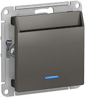 Выключатель карточный с подсветкой без рамки Systeme Electric AtlasDesign 1-кл. сталь