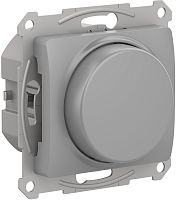 Светорегулятор поворотно-нажимной без рамки Systeme Electric Glossa 5-315Вт алюминий