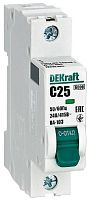 Выключатель автоматический DEKraft ВА-103 1п 25А C 6кА
