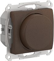 Светорегулятор поворотно-нажимной без рамки Systeme Electric Glossa 5-315Вт шоколад