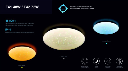 Светильник светодиодный (Люстра) F41 48W D410 ORBITAL ПДУ																										 Ambrella — купить по цене от 3&nbsp;120 ₽ | ПрофБезопасность фото 3