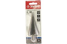 Сверло ступенчатое 4-30 мм Зубр сталь Р4М2, HSS, шестигранный хвостовик Зубр — купить по цене от 1&nbsp;500 ₽ | ПрофБезопасность