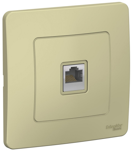 Розетка компьютерная с рамкой Systeme Electric Blanca 1-м. RJ45 5e бежевый