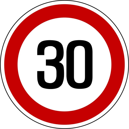 Дорожный знак 3.24 - Ограничение максимальной скорости 30 км/ч картинка