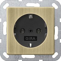 Розетка с заземлением без рамки Gira ClassiX 1-м. 16А бронза/антрацит картинка