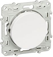 Переключатель с подсветкой без рамки Schneider Electric Odace 1-кл. проходной белый