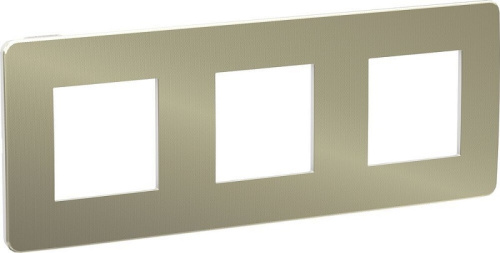 Рамка универсальная Schneider Electric Unica Studio Metal 3-м. бронза/белый
