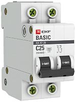 Выключатель автоматический EKF Basic ВА47-29 2п 25А C 4.5кА