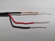 Кабель коаксиальный с питанием КВК-П-2х0.75 М, чёрный моножильный (200м)