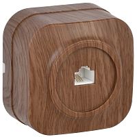 Розетка компьютерная накладная IEK Glory РК10-ХД 1-м. RJ45 5e дуб