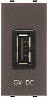 Розетка USB тип A без рамки ABB Niessen Zenit 1-м. 1 мод. 2000 мА N2185.2 AN антрацит