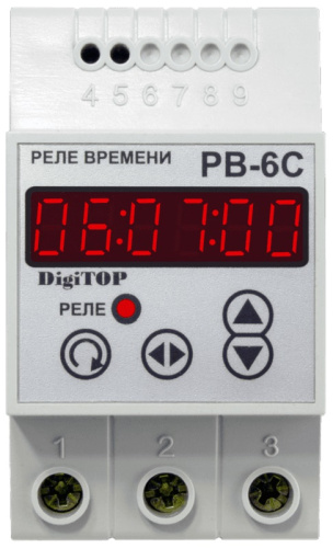 Реле времени электронное на DIN-рейку DigiTOP PB-6C суточный режим 16А 230В (без упаковки)