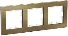 Рамка универсальная Systeme Electric AtlasDesign Nature 3-м. металл латунь