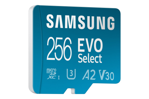 Карта памяти MicroSDXC Samsung EVO Select 256Gb + адаптер, до 130МБ/с MB-ME256KA/AM фото 2