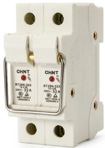 Держатель плавких вставок с индикацией CHINT 2п RT28N-32X 10х38мм