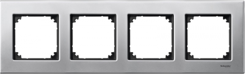 Рамка универсальная Schneider Electric Merten M-Elegance 4-м. металл платина серебро картинка