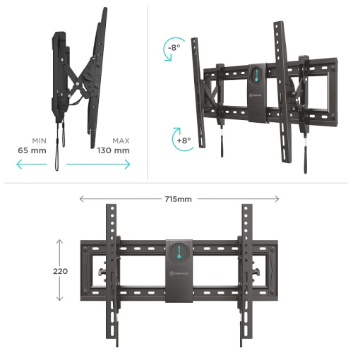 Кронштейн для ТВ Onkron UM7 50"-85" наклонно-выдвижной фото 6