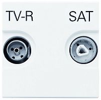 Розетка TV+R+SAT Оконечная без рамки ABB Niessen Zenit 1-м. 2 мод. N2251.7 BL белый