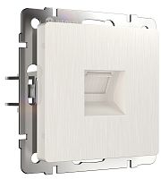 Розетка компьютерная без рамки Werkel 1-м. RJ45 5e перламутровый рифленый