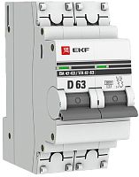 Выключатель автоматический EKF PROxima ВА47-63 2п 63А D 6кА
