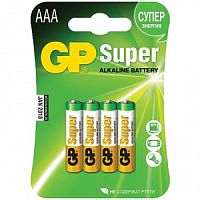 Элемент питания GP LR03 Super Alkaline 24A 2CR4 4 шт (упак) AAA (батарейка)