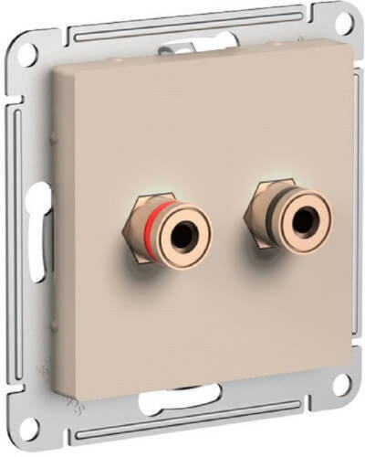 Розетка аудио без рамки Systeme Electric AtlasDesign 2-м. песочный
