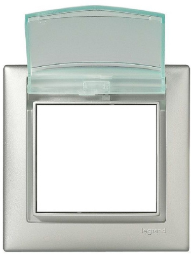 Рамка горизонтальная Legrand Valena 1-м. крышка IP44 алюминий