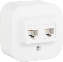 Розетка компьютерная накладная Legrand Quteo 2-м. RJ45+RJ45 5e белый