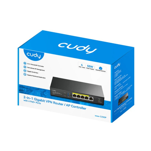 Роутер + Контроллер Wi-Fi Cudy C200P PoE 60Вт фото 2