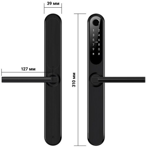 Электронный замок Novicam Smart Slim BLACK фото 2