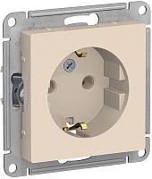 Розетка с заземлением без рамки Systeme Electric AtlasDesign 1-м. бежевый