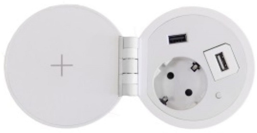 Розетка встраеваемая Mebax 51 1-м.+беспроводная зарядка+2xUSB Ø80мм белый Mebax — купить по цене от  | ПрофБезопасность