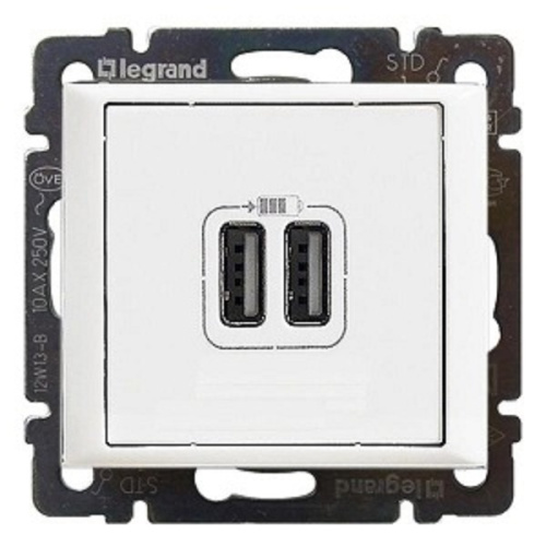Розетка USB тип A+A без рамки Legrand Valena Life 2-м. 2400мА белый Legrand — купить по цене от 4&nbsp;615 ₽ | ПрофБезопасность фото 2