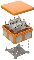 Коробка огнестойкая Промрукав 100x100x50мм под пистолет 12x6мм IP66 оранжевый