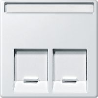 Лицевая панель Schneider Electric Merten System M для 2-м. розетки RJ45+RJ45 полярно-белый