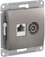 Розетка RJ45+TV Оконечная без рамки Systeme Electric Glossa 2-м. платина
