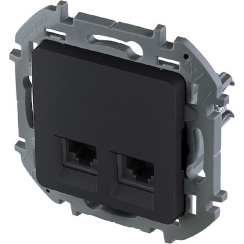 Розетка компьютерная без рамки Legrand Inspiria 2-м. RJ45+RJ45 6e антрацит Legrand — купить по цене от 905 ₽ | ПрофБезопасность