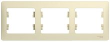 Рамка горизонтальная Systeme Electric Glossa 3-м. бежевый