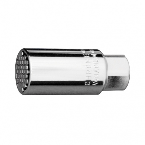 Головка торцевая многоразмерная Gross CrV (6-21мм) под квадрат 3/8", CrV, хромир.	
